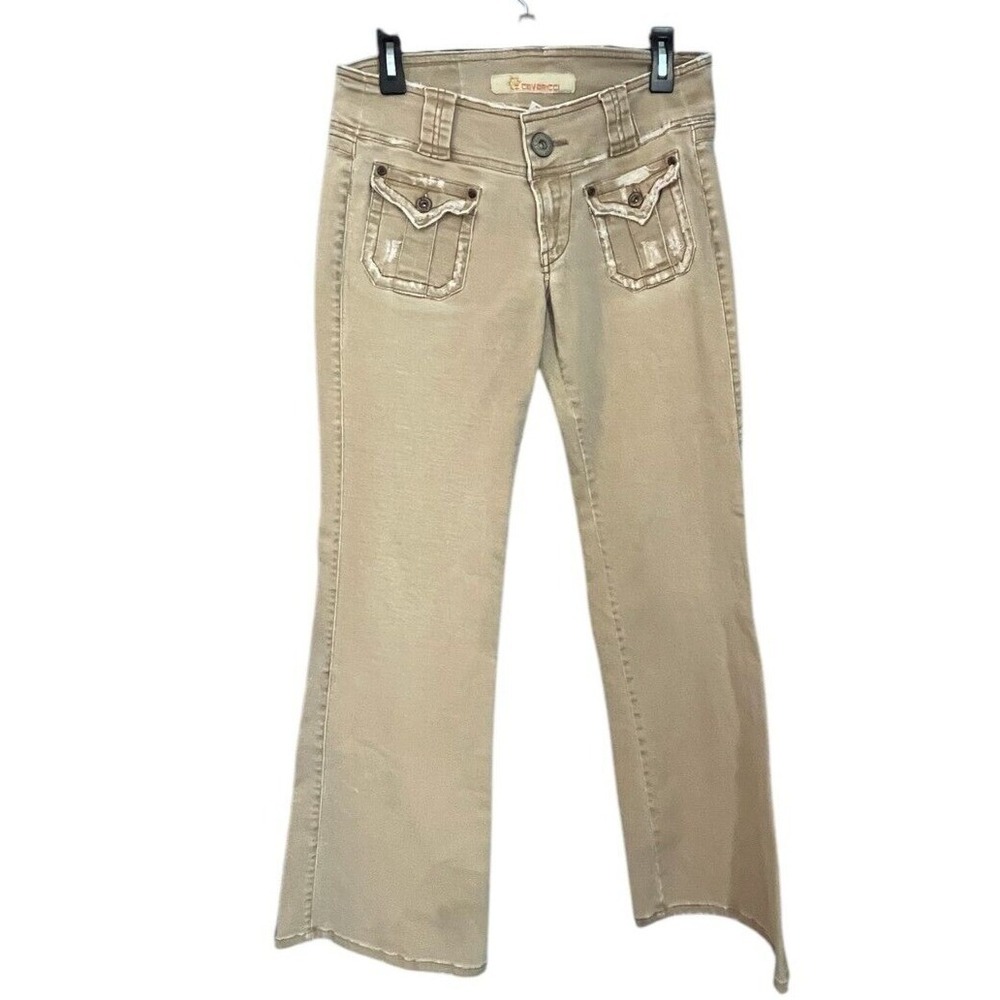 Z. Cavaricci Vintage Women's Distressed Pants Jeans Flare Leg 9 Waist 30"